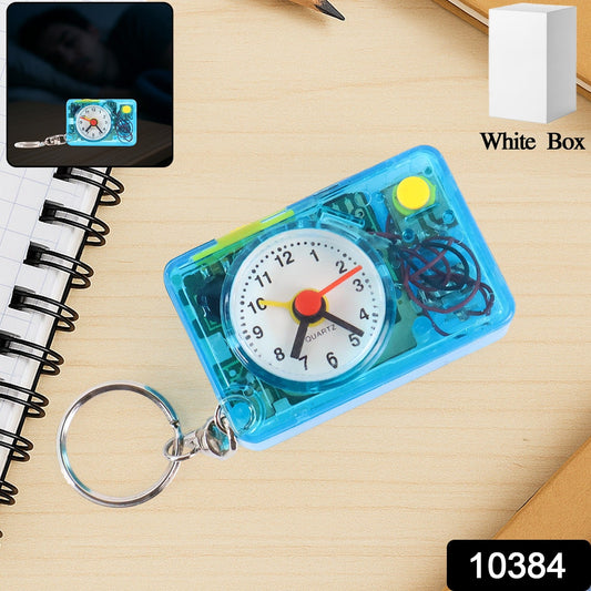 Mini Alarm Clock Keychain – 1PC Portable Quartz Analog Clock Key Ring