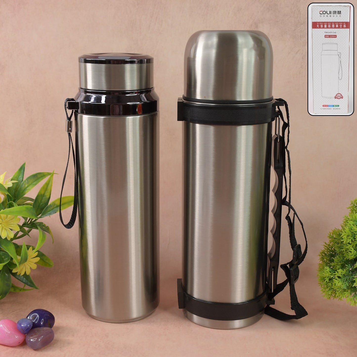 Stainless Steel Insulated Vacuum Bottle (1200ml Approx / Mix Color / 1 Pc)